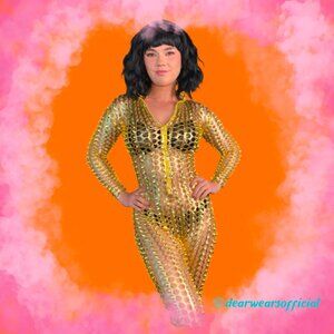 Mesh Gold Jumpsuit